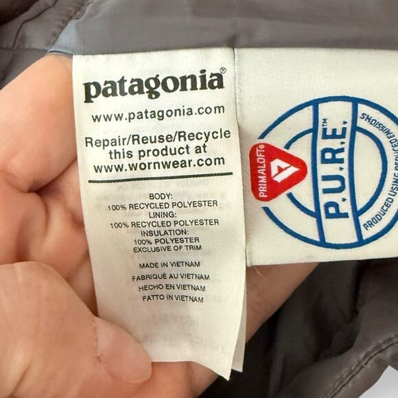 Patagonia Nano Puff Parka Gray Size Extra Small Women’s Long Puffer Jacket - Picture 5 of 10